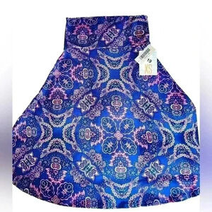 Lularoe XS Violet purple damask pattern Azure A-line skirt .‎ NWT